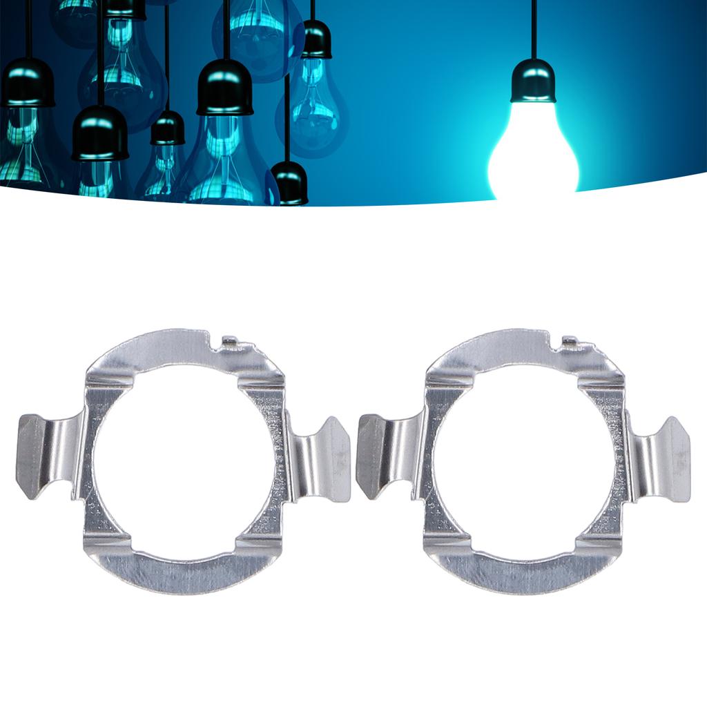 2Pcs Headlight Bulb Holder Stainless Steel Material Firm Stable Easy Install LED Headlight Bulb Base
