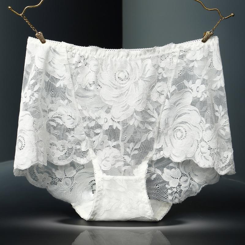 

Кружевные трусики с высокой талией больших размеров - Бесшовные трусы с контролем живота (90-300 Цзинь) L