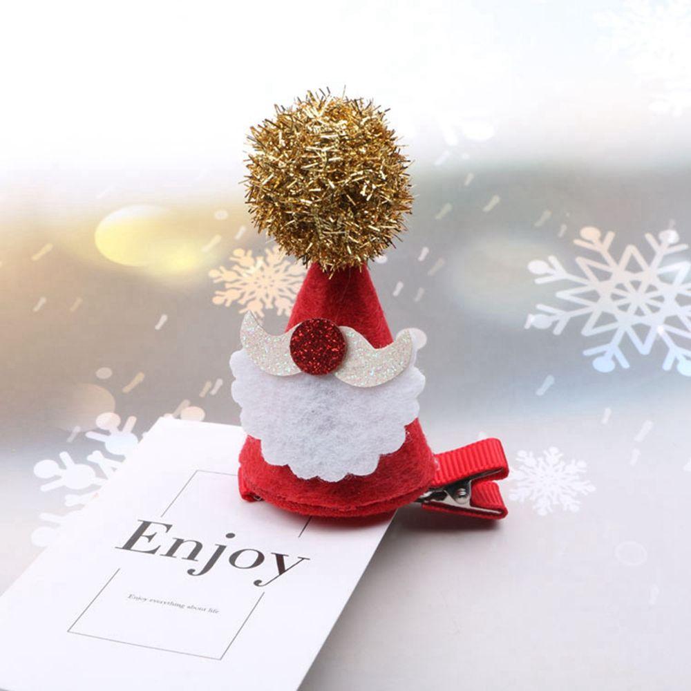Zinc Zinc Alloy Bow Korean Style Headwear Christmas Hat Hairpin Christmas Hair Clip Kids Hair Accessories
