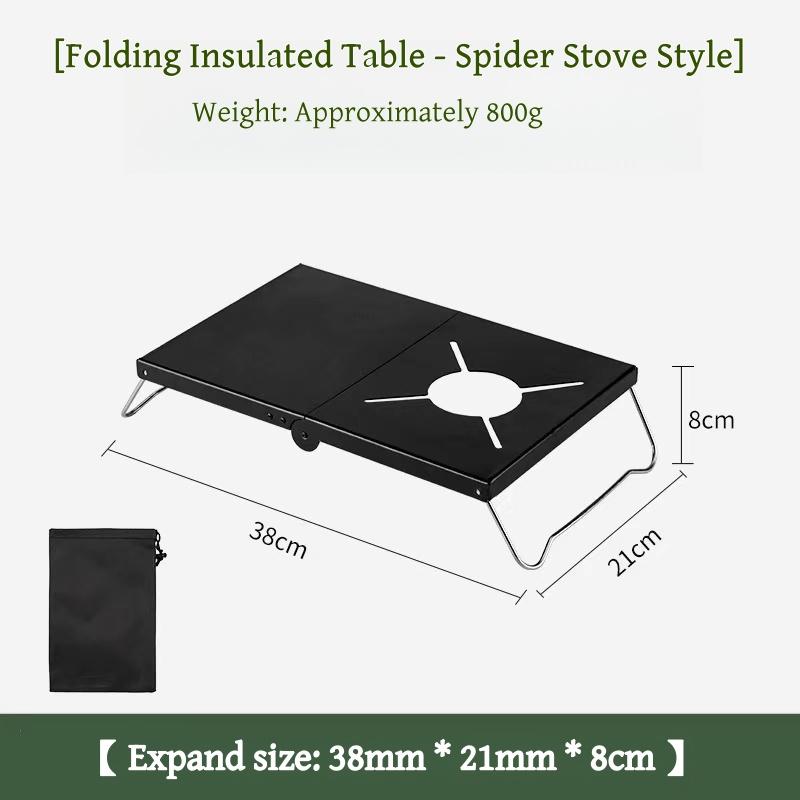Outdoor Folding Table Portable Picnic Table Cassette Stove Table Steel Plate Spider Stove Table Camping Heat Insulation Table