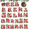 Cute Cartoon Hanging Ornaments for Party 26Pcs Christmas Alphabet Ornament Set, 2D Acrylic A-Z Letters with Custom Xmas Tree Decor Santa Hat