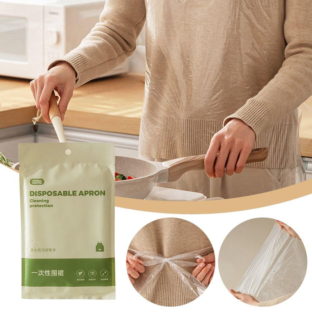 

5Pcs/Bag Bib Disposable Aprons Oil-proof Cooking Apron Portable Kitchen Aprons Home Supplies 5Pcs