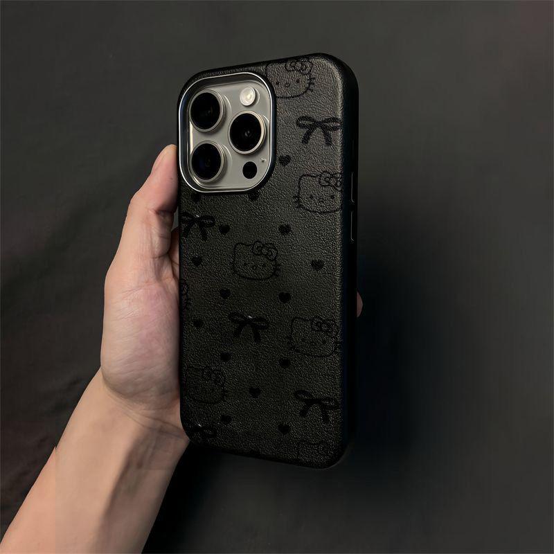 

Cat & Bow Heart Cartoon Phone Case for iPhone 16 Pro Max/15 Pro/14/17 12