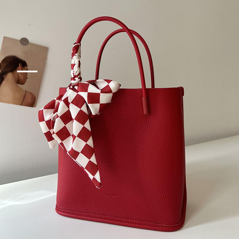 

Wedding bag female red wedding bag bride 2025 new niche high-end large-capacity French tote handbag красный