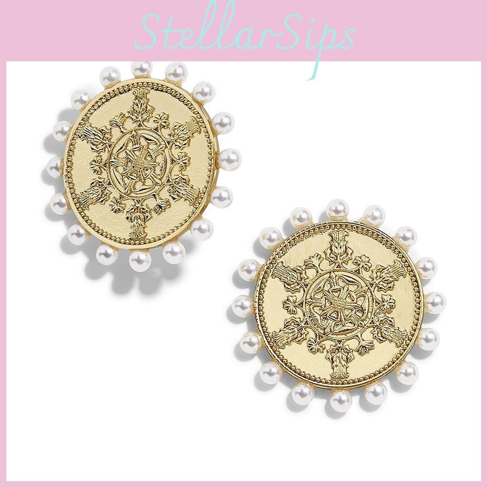 Pearl Vintage Alloy Earrings For Women With Intricate Design Metal