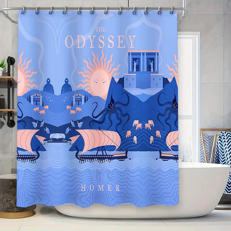 

Nautical Ocean Wave Shower Curtain Vintage Ship Sea Liner Bathroom Decor Waterproof Fabric Home Textile 90x180cm