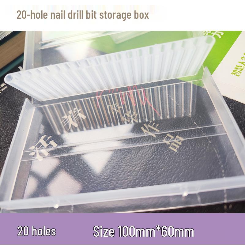 Transparenter PP-Halter mit 20 Fächern für Keramik- und Wolfram-Nagelfräser