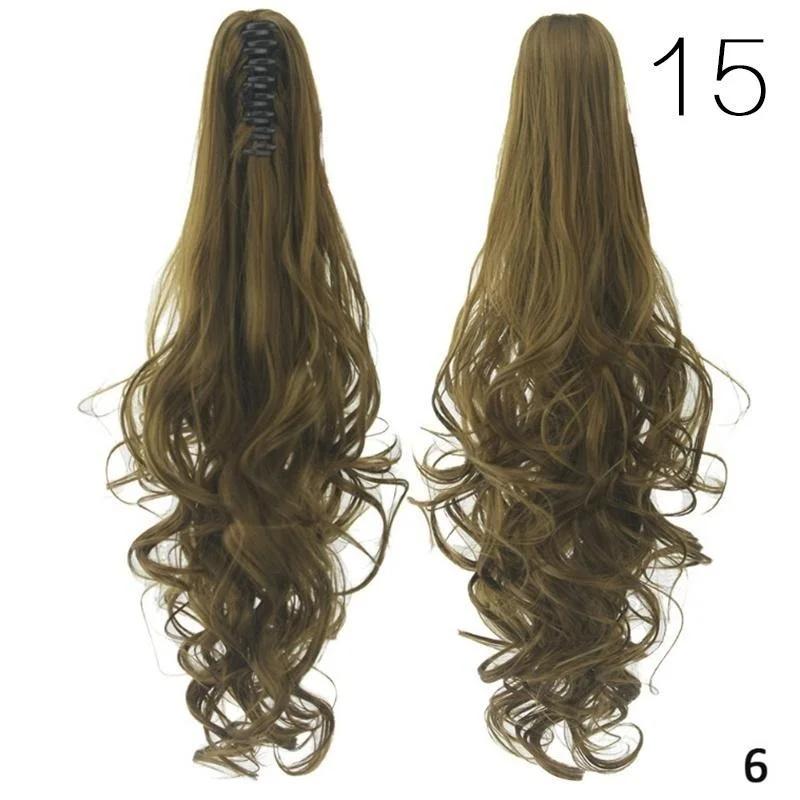 15 Colors Long Curly Claw Clip Drawstring Ponytail Hair Extensions Blond Hairpiece Wigs