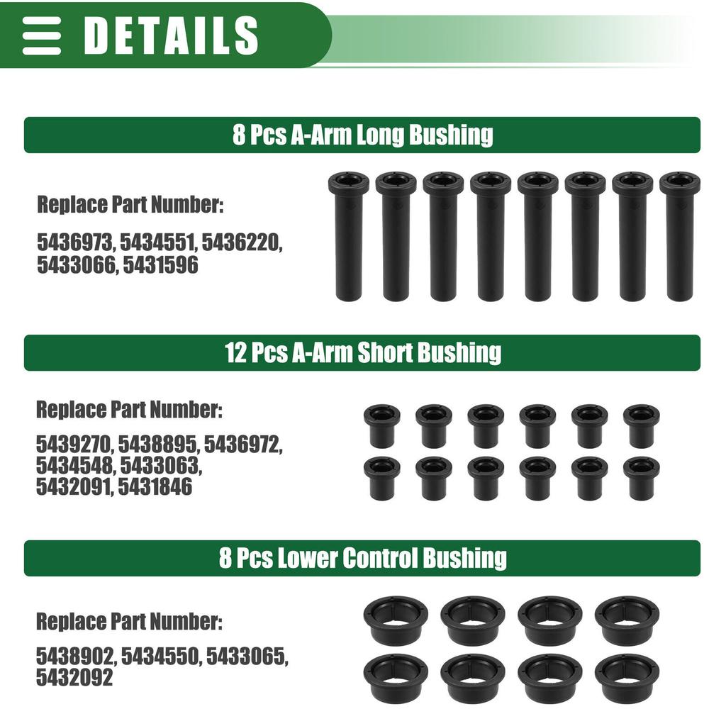 For Polaris Sportsman 500 1996-2013 12 Rear Suspension A-Arm Control Bushing Kit