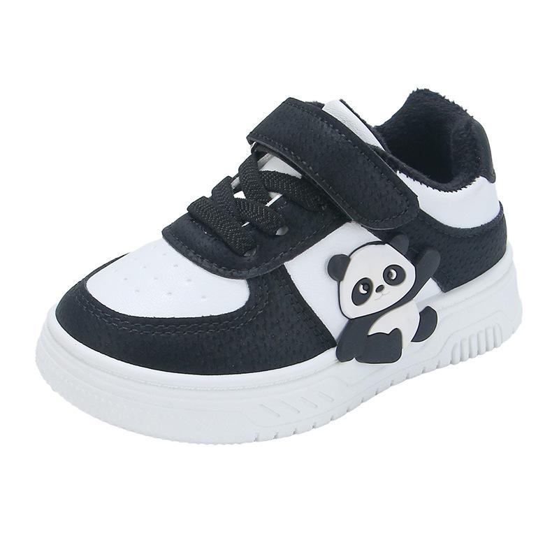 Children's Cartoon Fleece-Lined Skate Shoes: Warm, Cotton-Padded Casual Shoes for Toddlers & Young Kids.