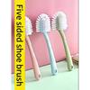 [Circular Bristles Household Shoe Brush] 5-Sided Shoe Brush with Double-Sided Circular Cleaning, No Dead Corners, Durable Plastic Hard Bristles
