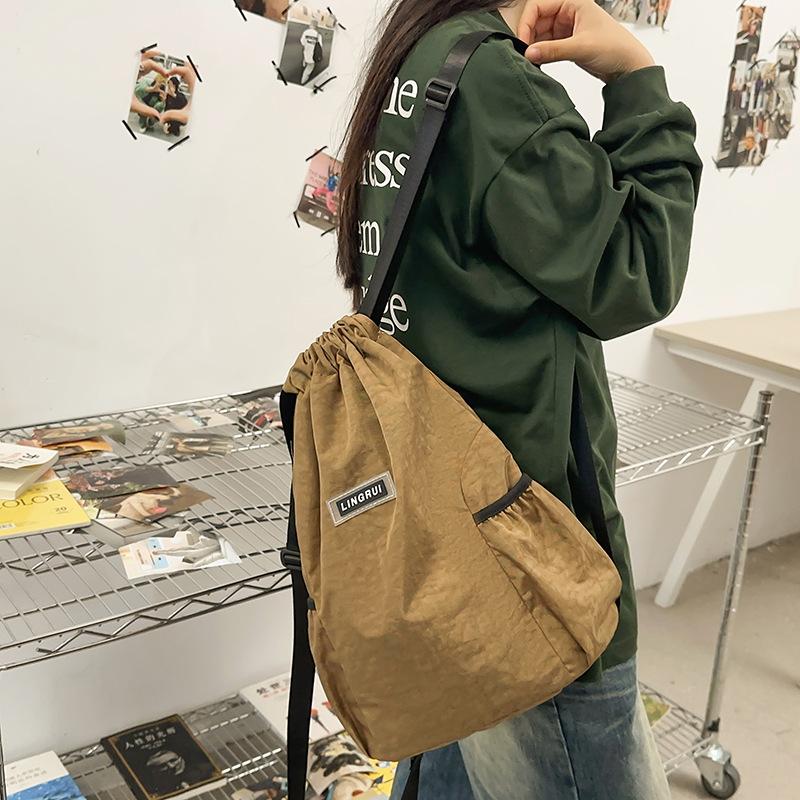 Drawstring Backpack Women'S Bundle Mouth Bag Sports Lightweight Backpack Travel Bag Men'S Outdoor Simple Backpack