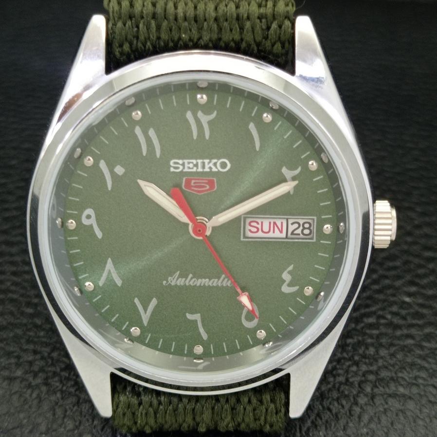 MONTRE HOMME AUTOMATIQUE JAPAN SEIKO 5 RÉVISÉE 6309A CADRAN VERT ARABE a427344-2 QRL-a427344