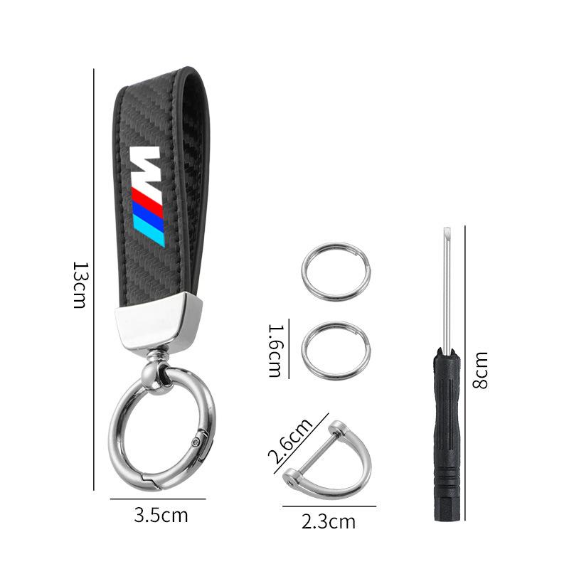 Carbor Fiber Car Keychain for BMW M 1 3 4 5 6 7 Series X1 X4 X5 X6 X7 G20 F48 E60 E36 E39 Key Holder Pendant Chain Ring Sticker jbzh05