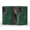 Luxury Business Magnetic Kickstand Leather Phone Case for Samsung Z Fold 8 Wide Shockproof For Magsafe Skin Feel Slim Cover