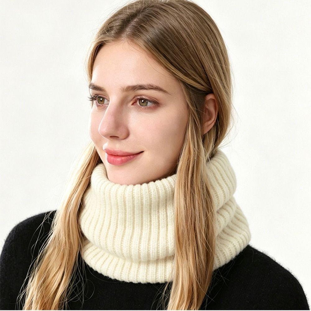 Thickened Knitted Scarf Striped Knitted Neck Warmer Skin-friendly Neck Gaiter Cycling