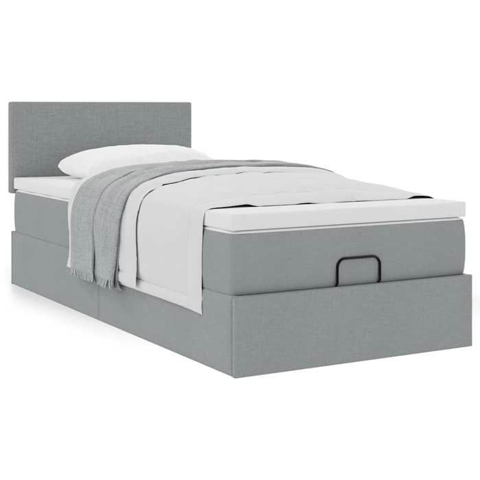 Maison Exclusive - Lit ottoman avec matelas gris clair 90x200 cm tissu