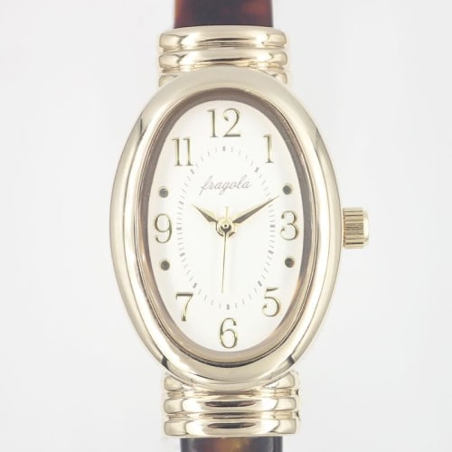 Fragola Oval Acetate Bangle Watch N02124S-3 BR Women's Brown