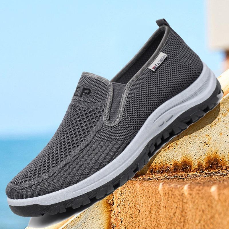 

One-pedal lazy shoes fly-woven mesh breathable driving shoes simple men s shoes soft-soled casual shoes men s 44 серый