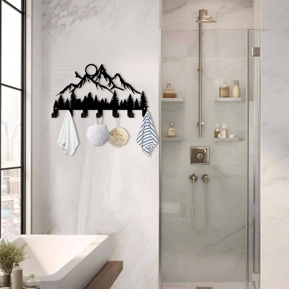 Metal Forest Key Hook 9.84 Inch Wall Mounted Key Holder for Keys Coats Hats Artwork Office Kitchen Bathroom Wall Decor