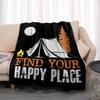 Fashionable Blanket Summer Happy Camper Camping Throw Bed Sofa Office Air Conditioning Soft Leisure Travel Customizable Throw