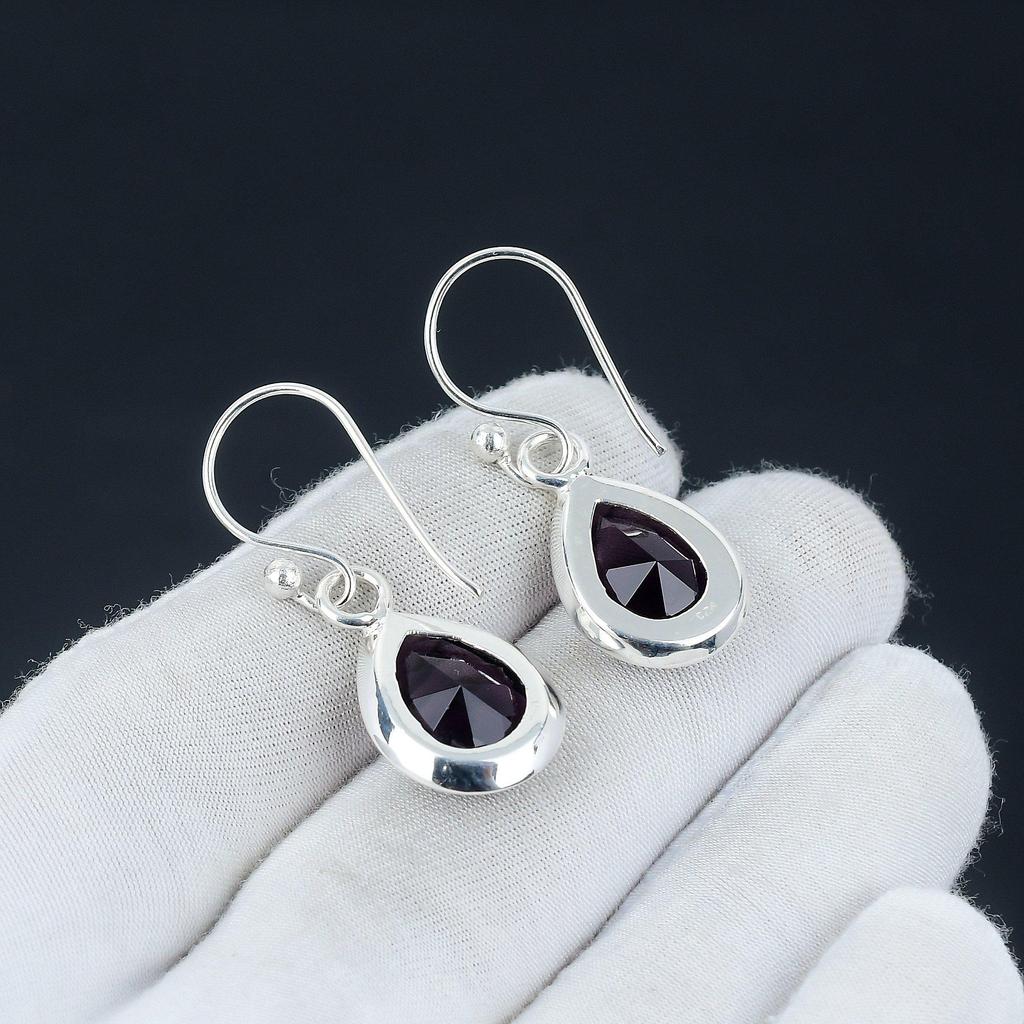 Pink Amethyst Earring,925 Sterling Silver Earring Beautiful Gemstone Cabochon Amethyst Stone Earring Birthday Earring Gift For Her For Women