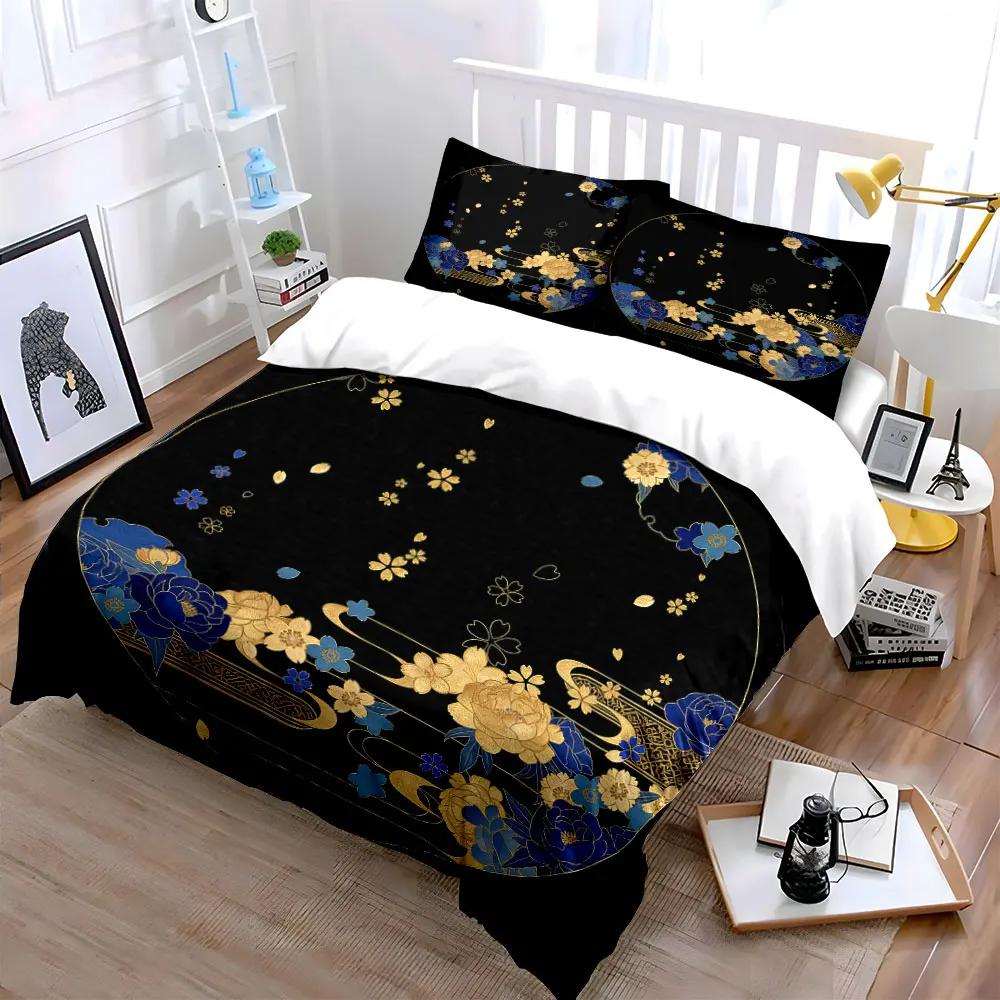 Elegant Floral Design Decor Set Soft Comfortable Duvet Cover Bedding Set Included 1*Duvet Cover & 2*Pillowcases gift
