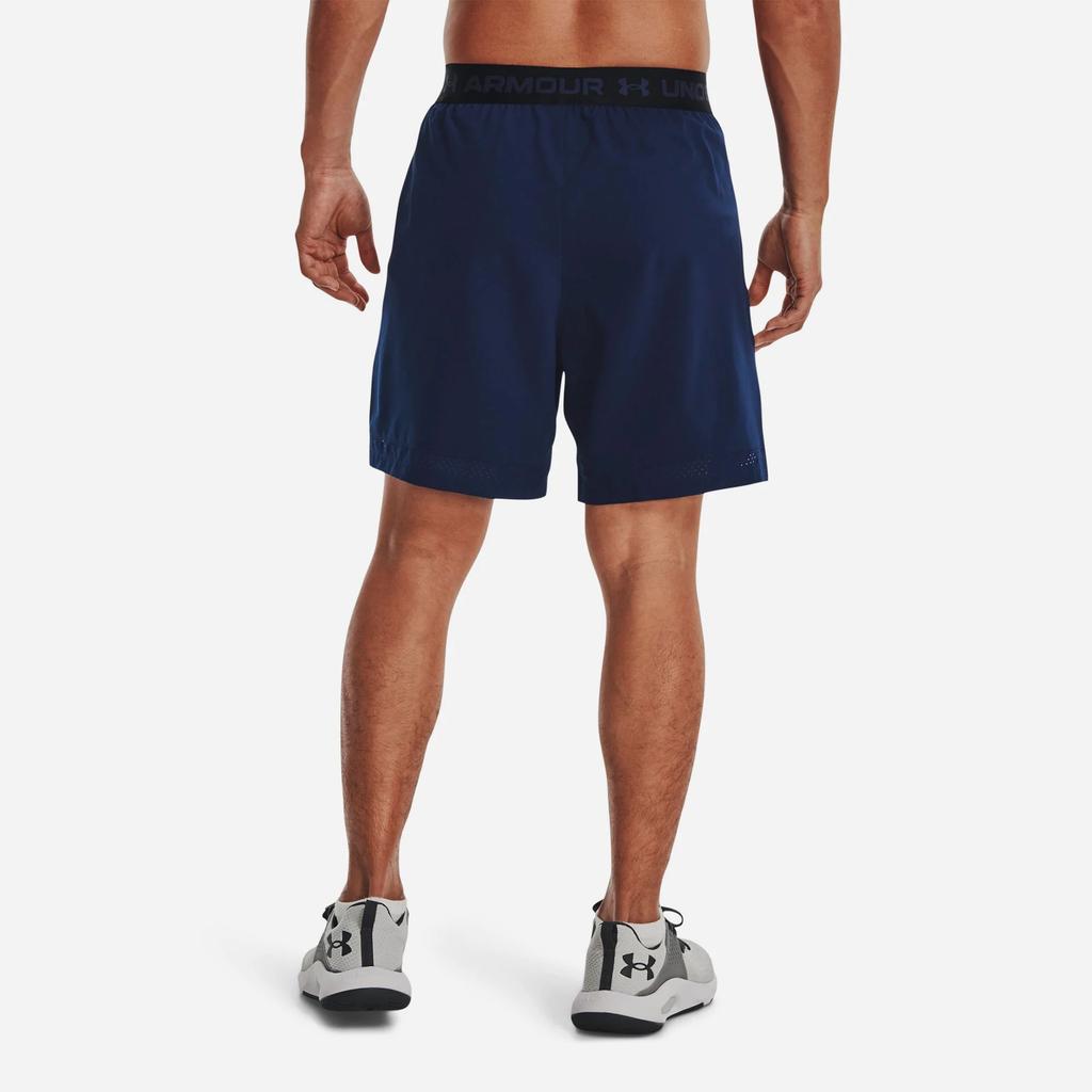 Under Armour Logo Embroidered Letter Print Elastic Waist Straight-Leg Shorts Men Bottoms Academy-Blue 1373718-408