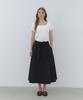 CLUNY Wide Tie Flare Long Skirt - Navy