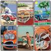 Vintage Dad's Car Bus Poster Retro Metal Plaque Signs Grand Prix Automobile Metal Tin Plate Garage Bar Pub Club Home Wall Decor