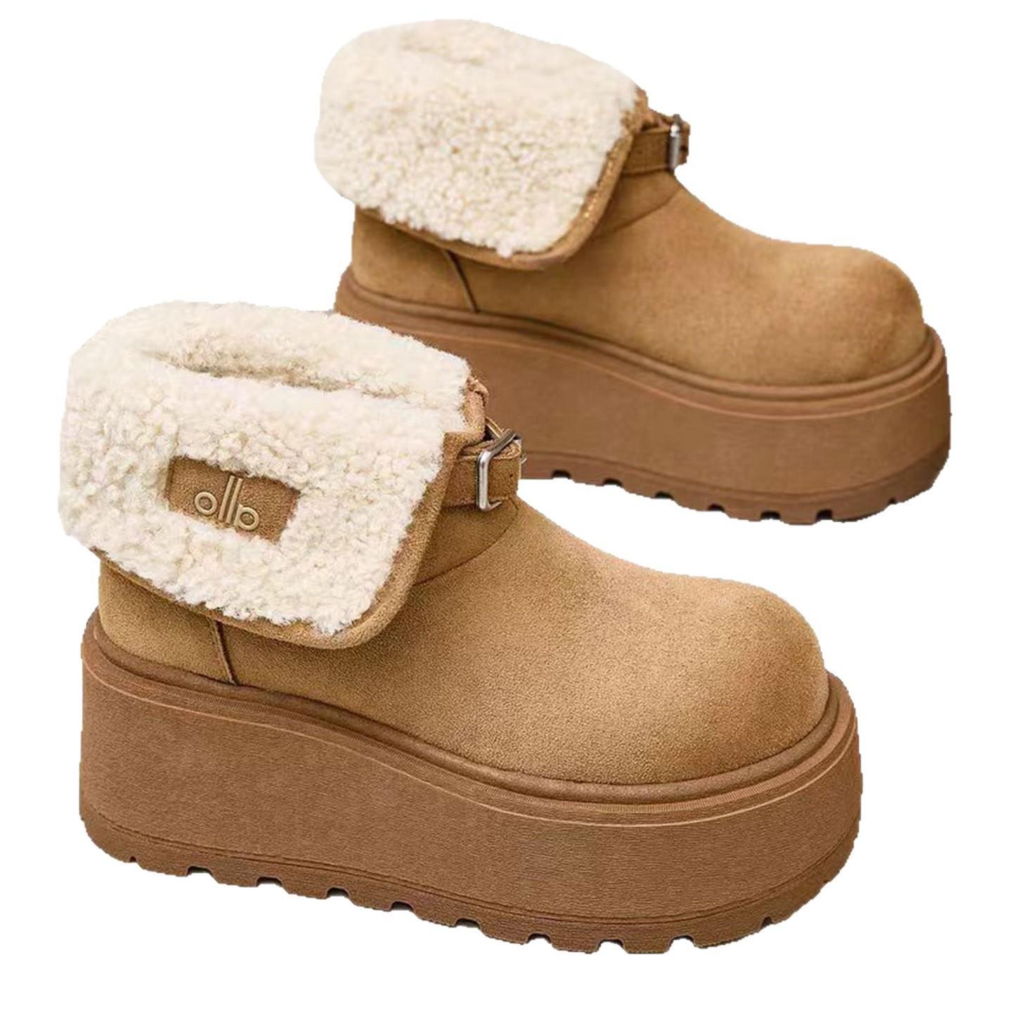 

The bottom of the muffin is increased by 7 cm, and the snow boots for women s 2026 winter cotton shoes are piled, non-slip and warm, Birkenstock 40 верблюд