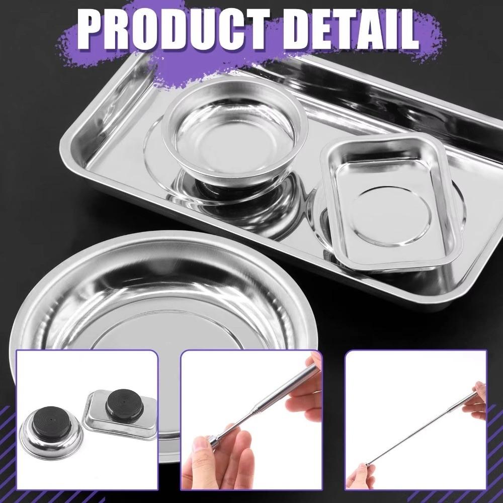 Soft Rubber Base Magnetic Tool Tray Magnetic Base Screw Tray New Parts Bowl  Workshop Use