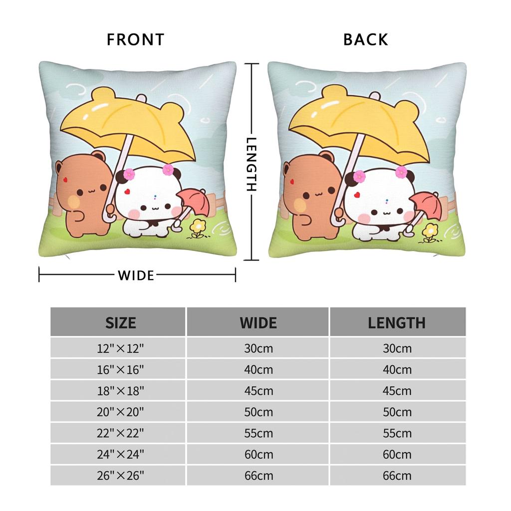 Kawaii Cute Bubu Panda Dudu Pillowcase Double-Sided Printing Cushion Cover Decorations Throw Pillow Case Cover Home 45*45Cm