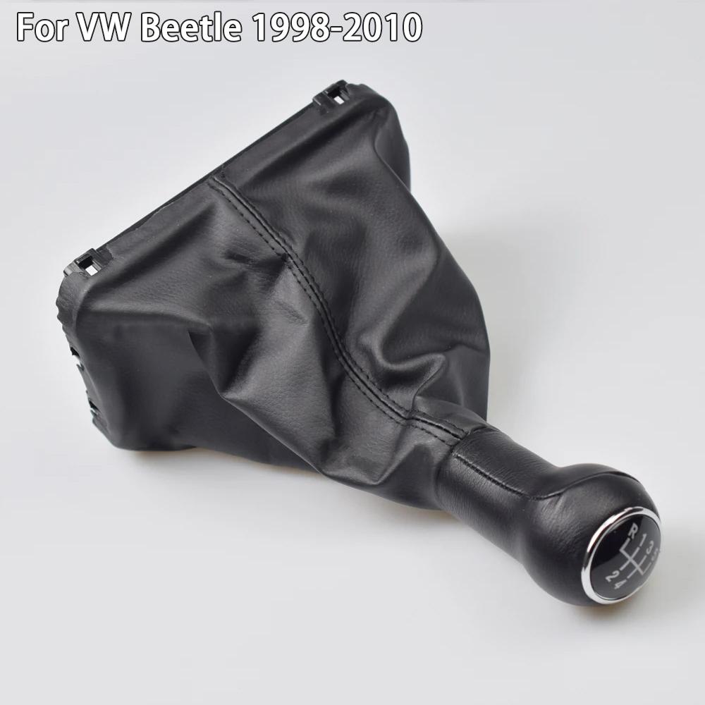 New For 5Speed Gear Stick Shift Knob Leather Boot for VW Beetle 1998 1999 2000 2001 2002 2003 2004 2005 2006 2007 2008 2009 2010