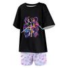 Dětské letní sportovní tričko a šortky 2dílný outfit tepláková souprava s krátkým rukávem potisk crop topy se sadou oblečení