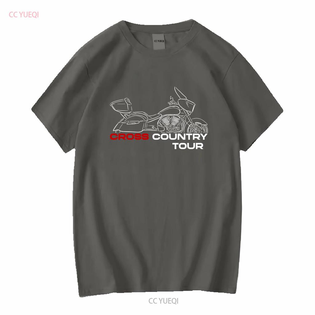 Victory Cross Country Tour 2012 2018 Motorcycle T Shirt for Bikers Vintage Washed Homme Slightly Casual Fashion