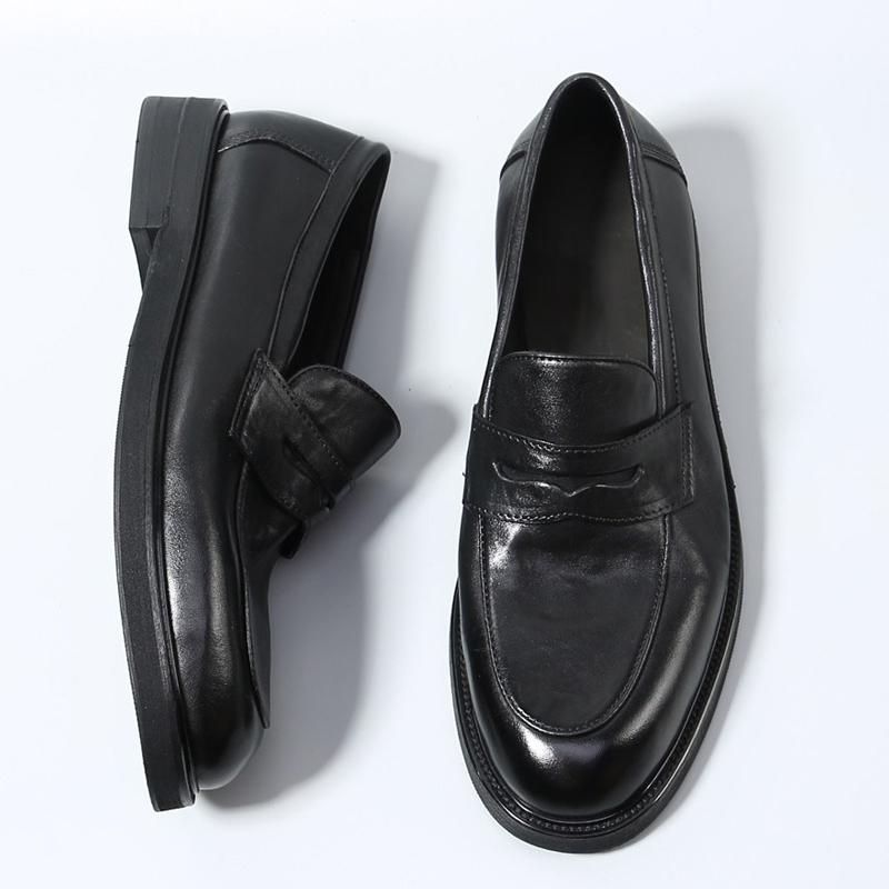 Luxury Design British Loafers Slip On Genuine Leather Breathable Comfortable Black Oxfords Men'S Classic Commuting Formal Shoes