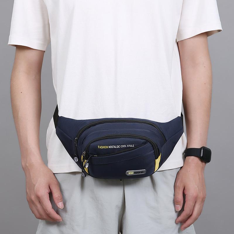 Multifunctional Outdoor Sports Purse Men's Large Capacity Multi Layer Slung Shoulder Bag Oxford Padded Fashion Chest Bag