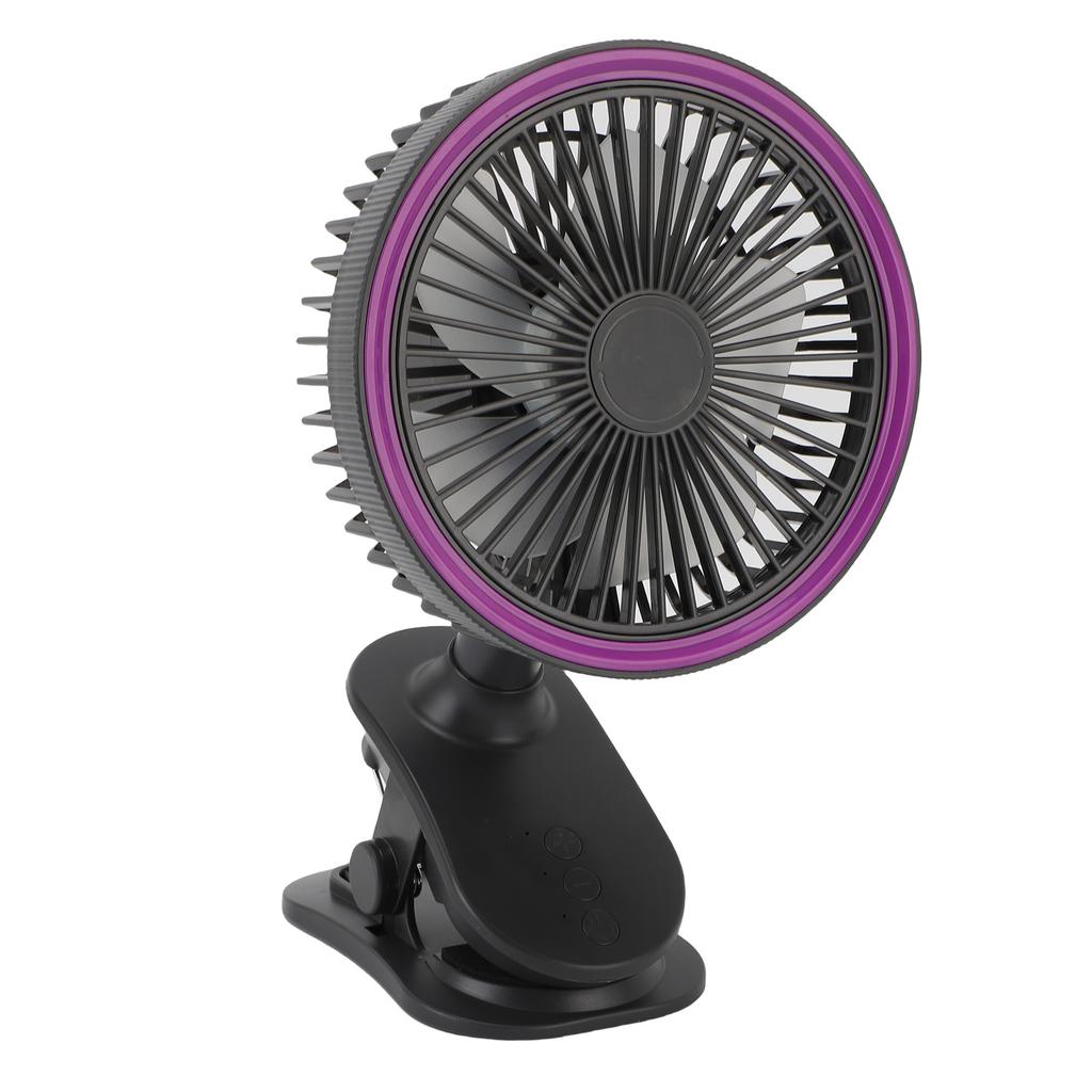 Fan with Clamp Quiet 360 Degree Rotation Rechargeable USB Portable Fan for Desk Bedside