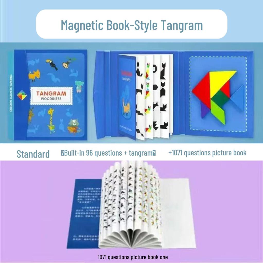 Magnetic Tangram Puzzle Blocks for Kids, Ages 3-6