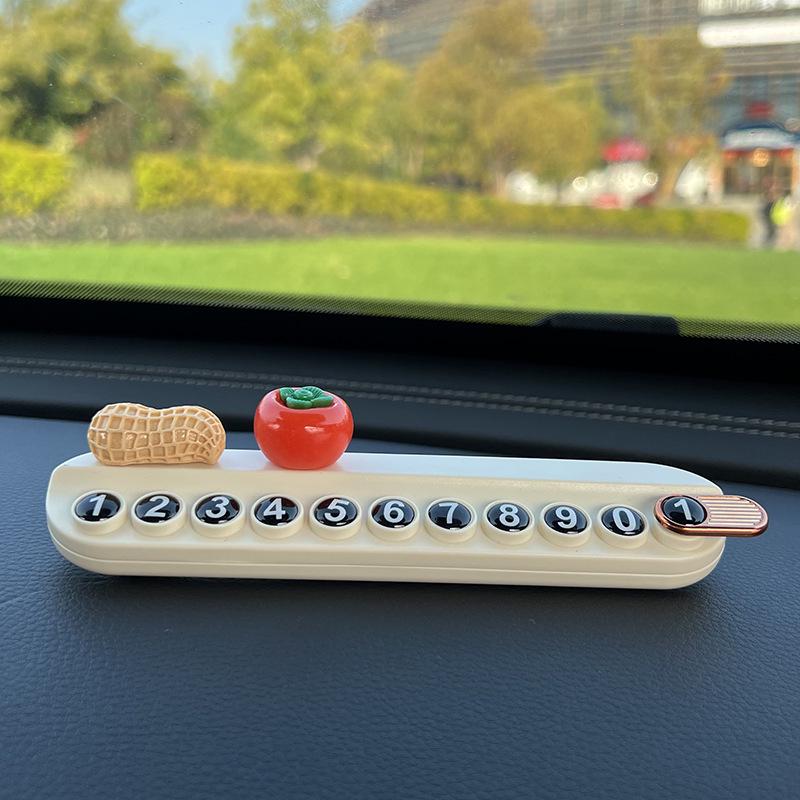 Cartoon Aromatherapy Car Parking Number Plate with Phone Holder