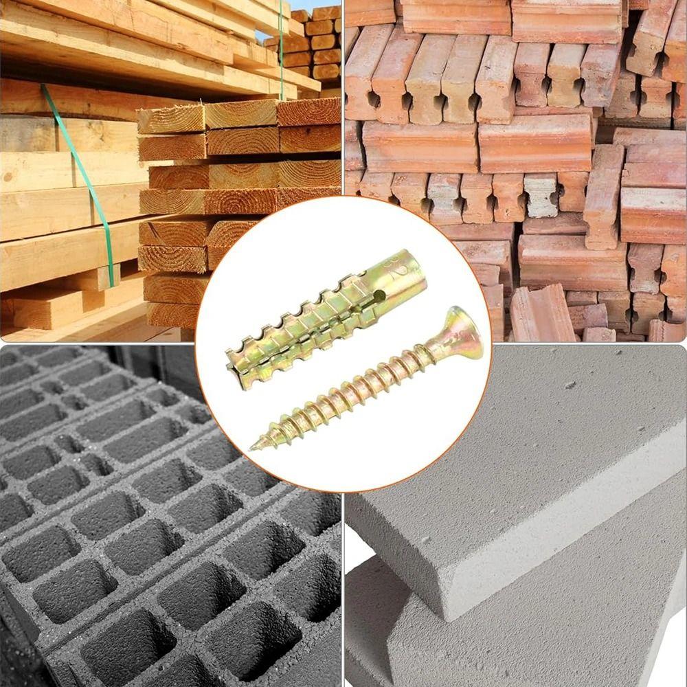 100/150Set M6 M8 Metal Expansion Tube Pipe Self-Drilling Fastening Screw Assortment Kit Prevent Loose Corrosion Resistant