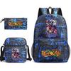 Dragon Ball Z Printed Backpack Set 3-Piece Casual School Bag For Boys And Girls Youth With Pencil Case Shoulder Bag