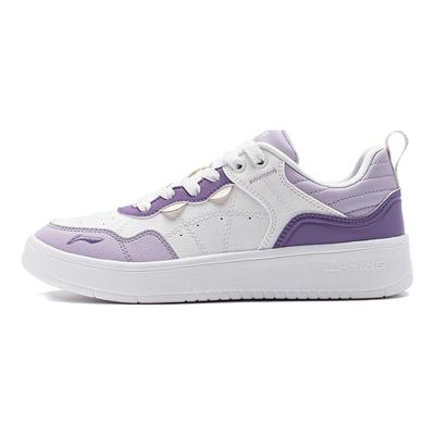 Comfortable Versatile Wear-Resistant Low-Top Skate Shoes Women Sneakers White Purple AGCT406-2