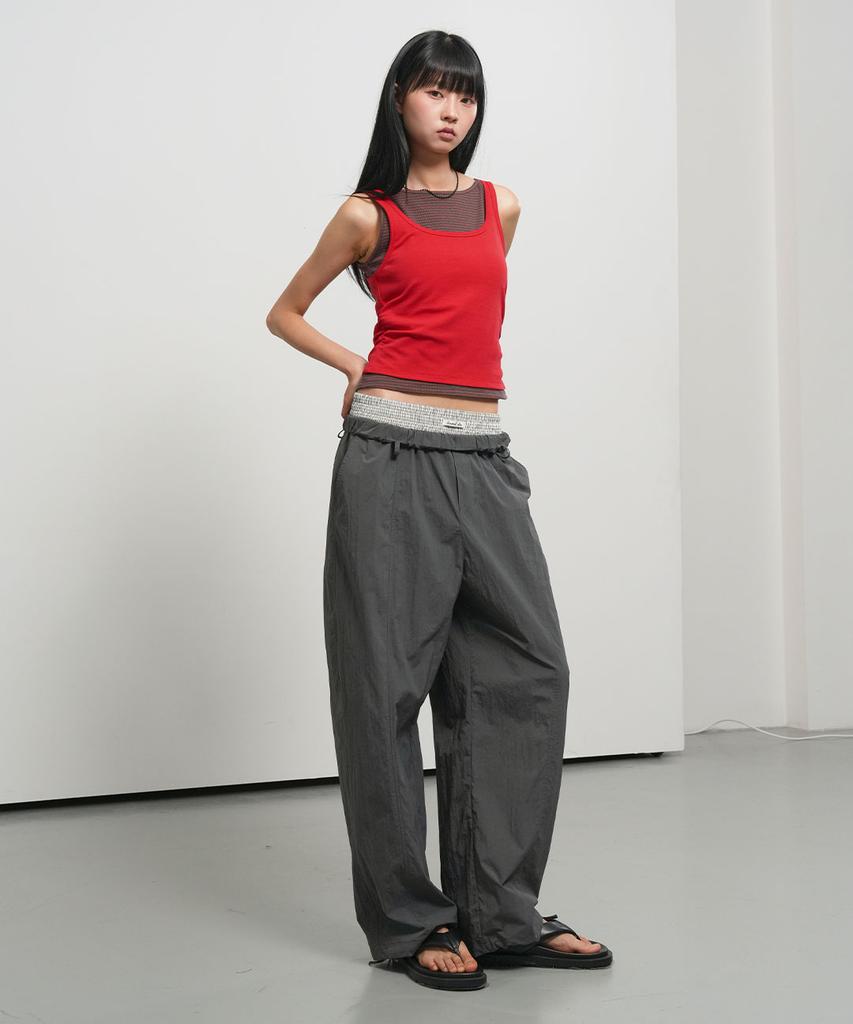 GENERALIDEA Layered Nylon Elastic Pants [Charcoal] / Gf2Lpt525