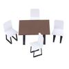 Miniature Dining Table And Chair Set 1/12 Dollhouse Mini Table Chair Furniture Model Dollhouse Home Scene Decor Pretend Play Toy