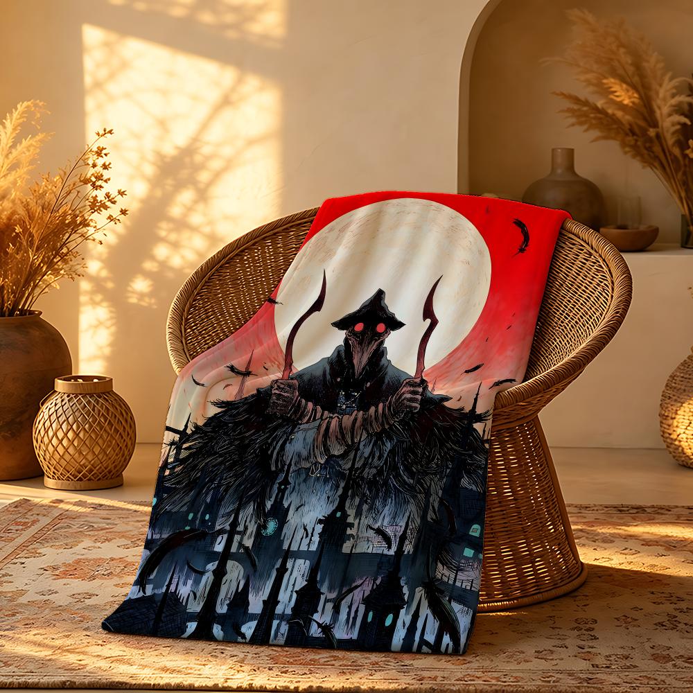 Game B-Bloodbornes Throw Short Plush Throw Blanket Soft Skin-Friendly Multi-Scene Home Office
