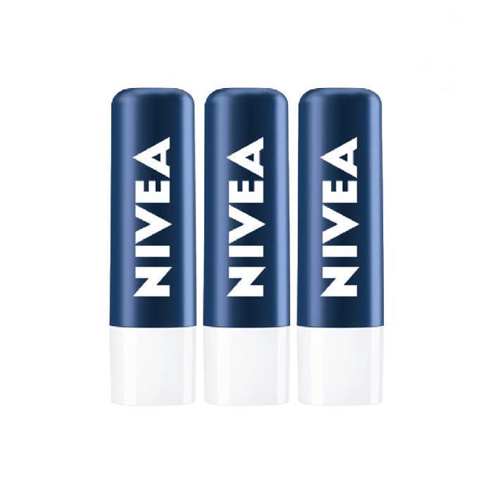 NIVEA Lip Balm Lip Care Men Active 4.8g X 3 High Moisturizing Lip Balm (30322855)