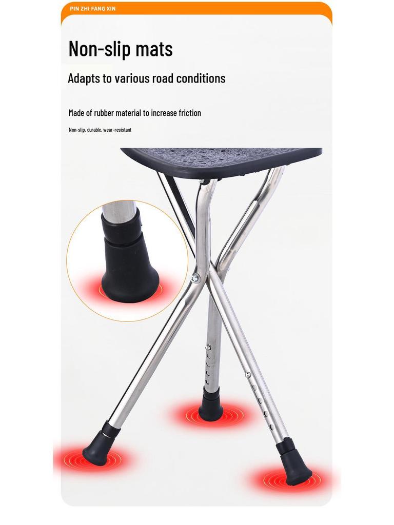 2-in-1 Medical Cane Stool: Standing & Sitting Aid for Post-Surgery Support & Hiking