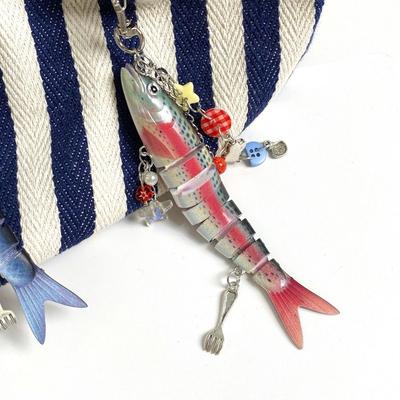 Bionisches Design Handgefertigte Fisch-Schlüsselanhänger Handy-Lanyard Fischköder-Lanyard Schmuck Geschenk